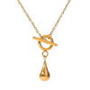 Golden Droplet Pendant Necklace